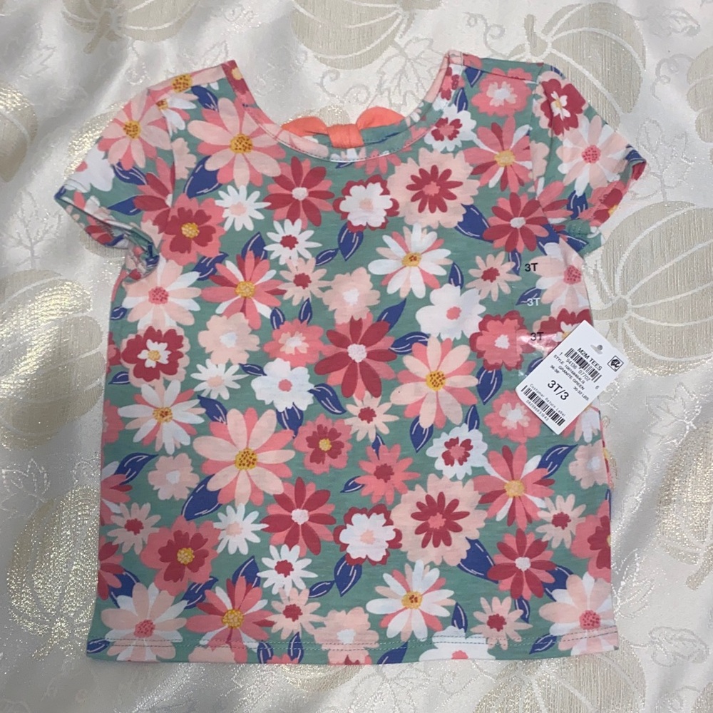 Epic Threads Pink and Blue Floral Kids Tee - Picture 1 of 6